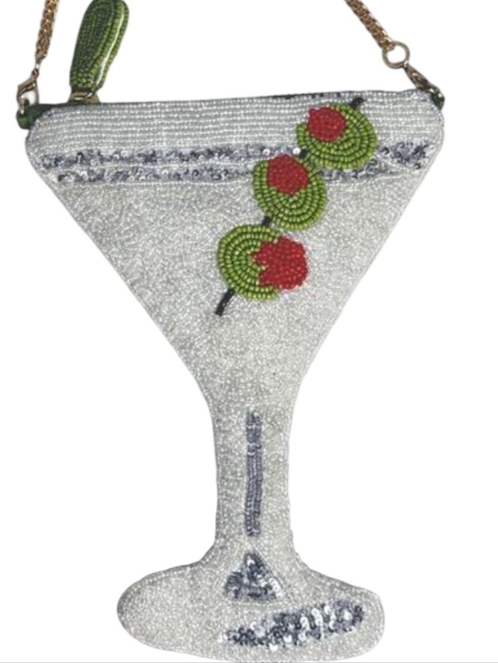NWT Maeve Anthropologie Beaded Martini Glass Crossbody Bag Cocktail Novelty - Picture 4 of 8